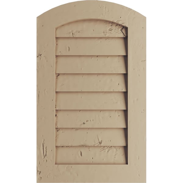 Ekena Millwork Timberthane Knotty Pine Arch Top Faux Wood Non-Functional Gable Vent, Primed Tan, 18"W x 24"H GVURAR18X24DKPPR - main